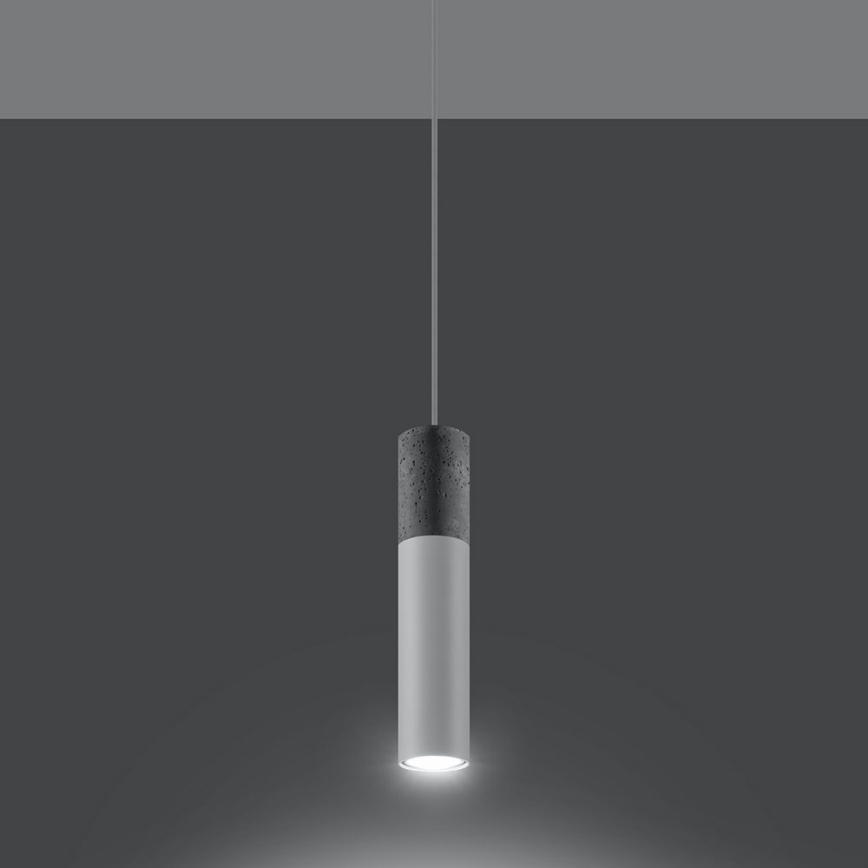 Żyrandol na lince BORGIO 1xGU10/40W/230V beton/metal biały