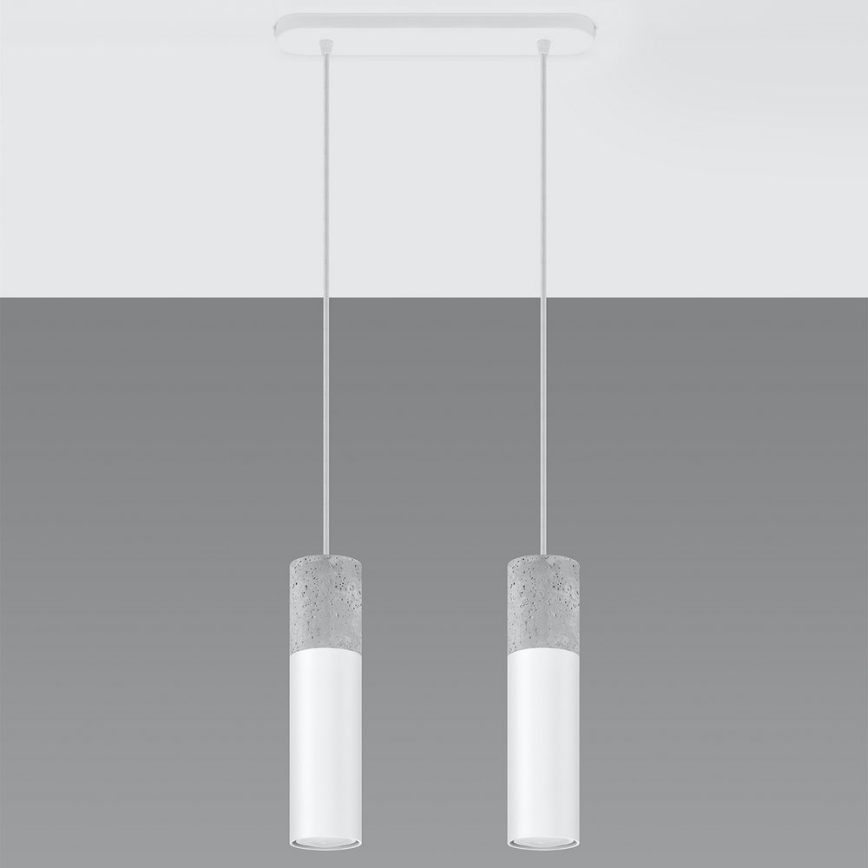 Lampa wisząca na linkach BORGIO 2xGU10/40W/230V beton/metal biały