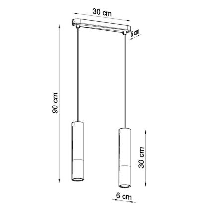 Lampa wisząca na linkach BORGIO 2xGU10/40W/230V beton/metal biały