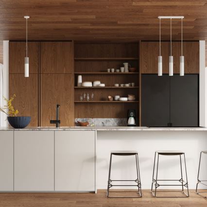 Lampa wisząca na linkach BORGIO 3xGU10/40W/230V beton/metal biały