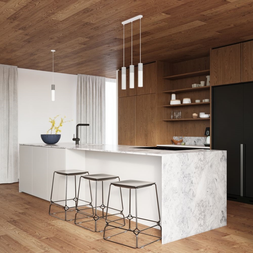 Lampa wisząca na linkach BORGIO 3xGU10/40W/230V beton/metal biały