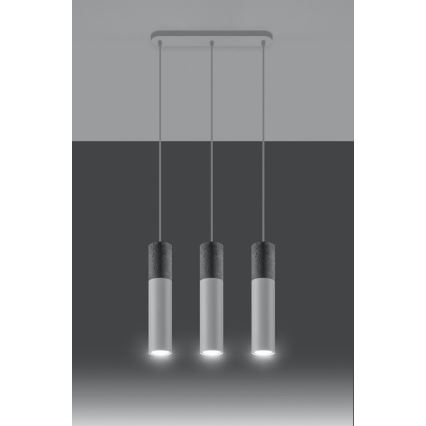 Lampa wisząca na linkach BORGIO 3xGU10/40W/230V beton/metal biały