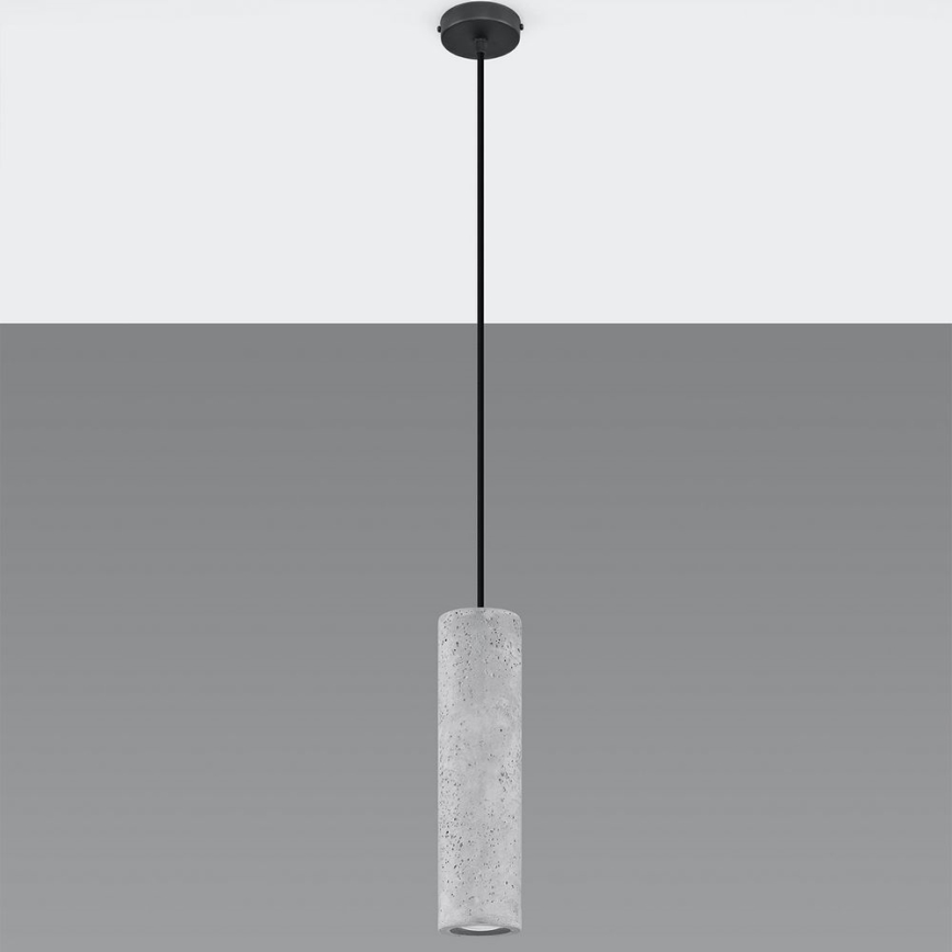 Lampa wisząca na linkę LUVO 1xGU10/40W/230V beton/czarny