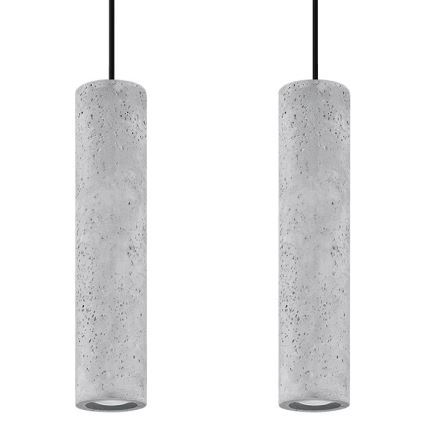 Lampa wisząca na linkach LUVO 2xGU10/40W/230V beton/czarny