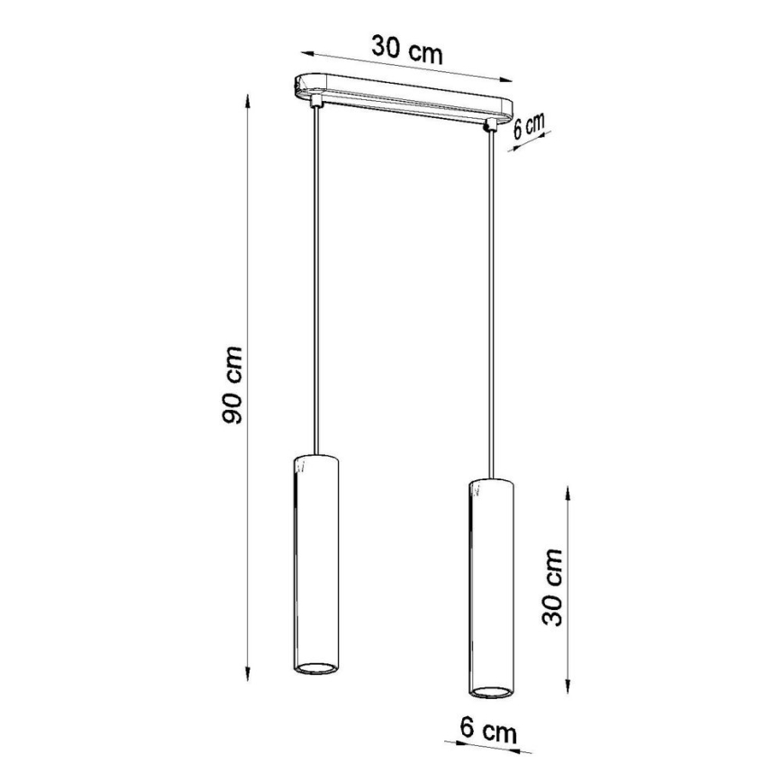 Lampa wisząca na linkach LUVO 2xGU10/40W/230V beton/czarny