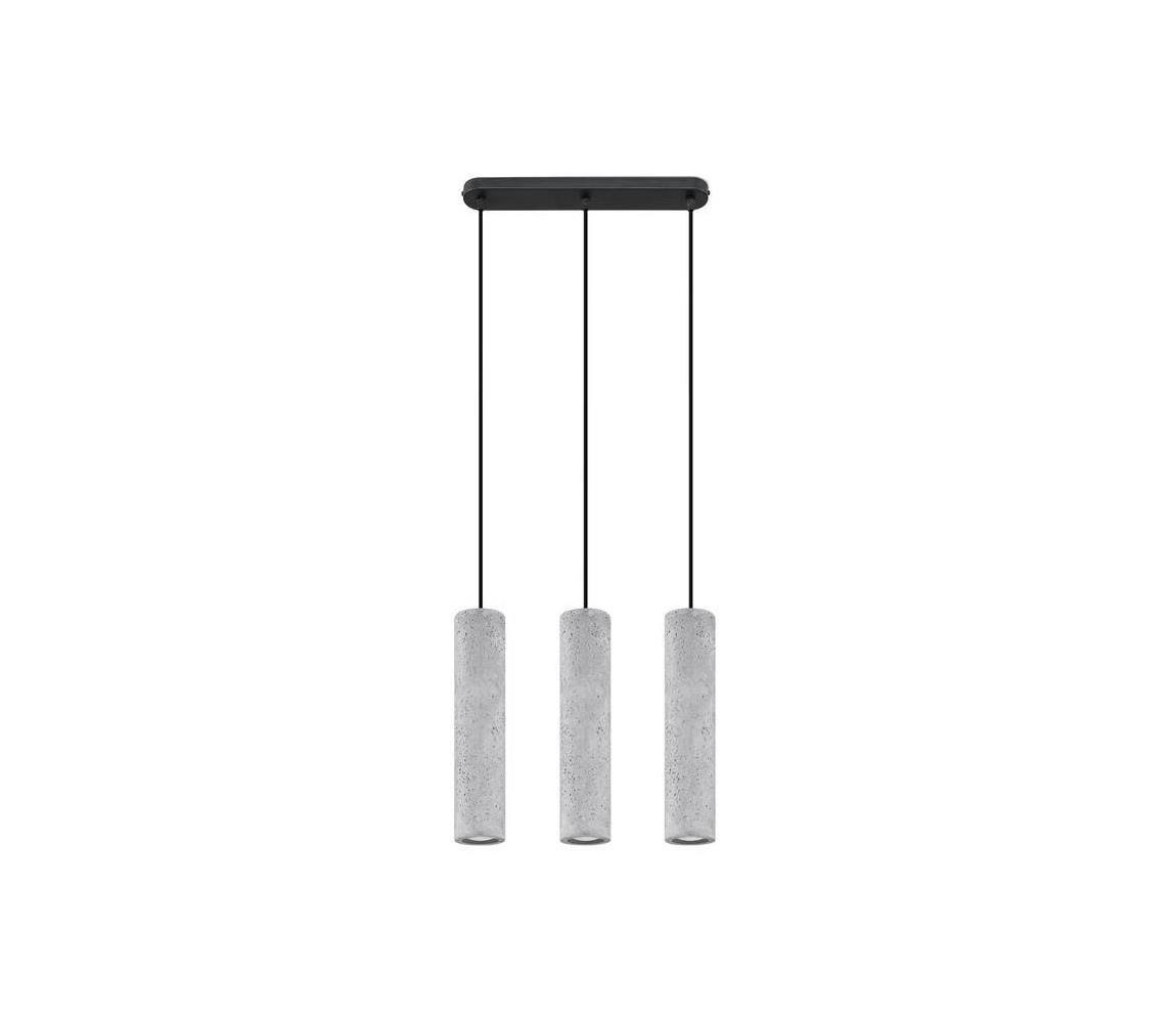 SL.0655 - Żyrandol na lince LUVO 3xGU10/40W/230V beton/czarny