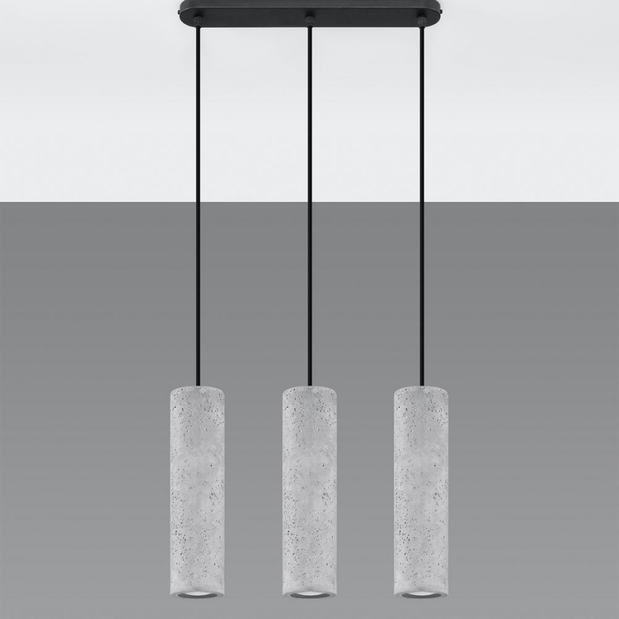 Żyrandol na lince LUVO 3xGU10/40W/230V beton/czarny