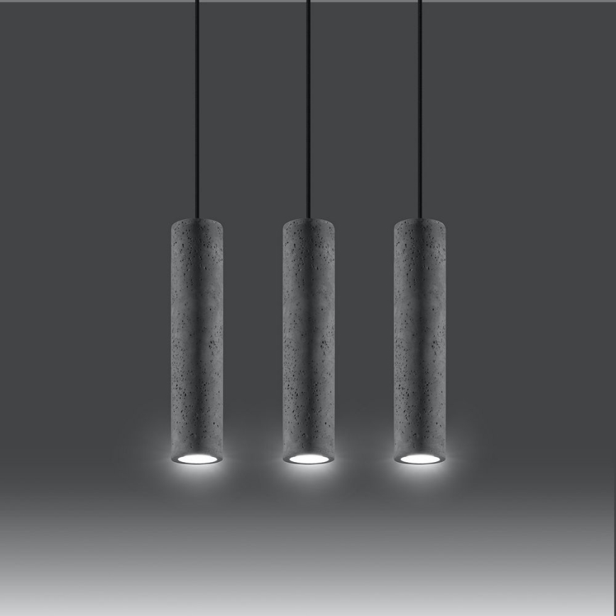 Żyrandol na lince LUVO 3xGU10/40W/230V beton/czarny