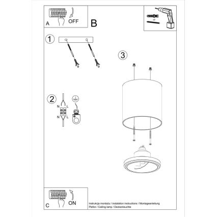 Oświetlenie punktowe TIUBE 1xGU10-AR111/10W/230V