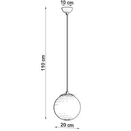 Żyrandol na lince TOYA 1xE27/60W/230V śr. 20 cm