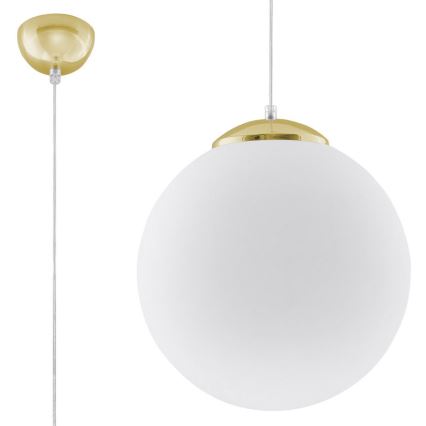 Lampa wisząca na przewodzie TOYA 1xE27/60W/230V śr. 30 cm biały/złoty