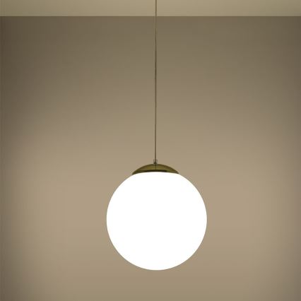 Lampa wisząca na przewodzie TOYA 1xE27/60W/230V śr. 30 cm biały/złoty