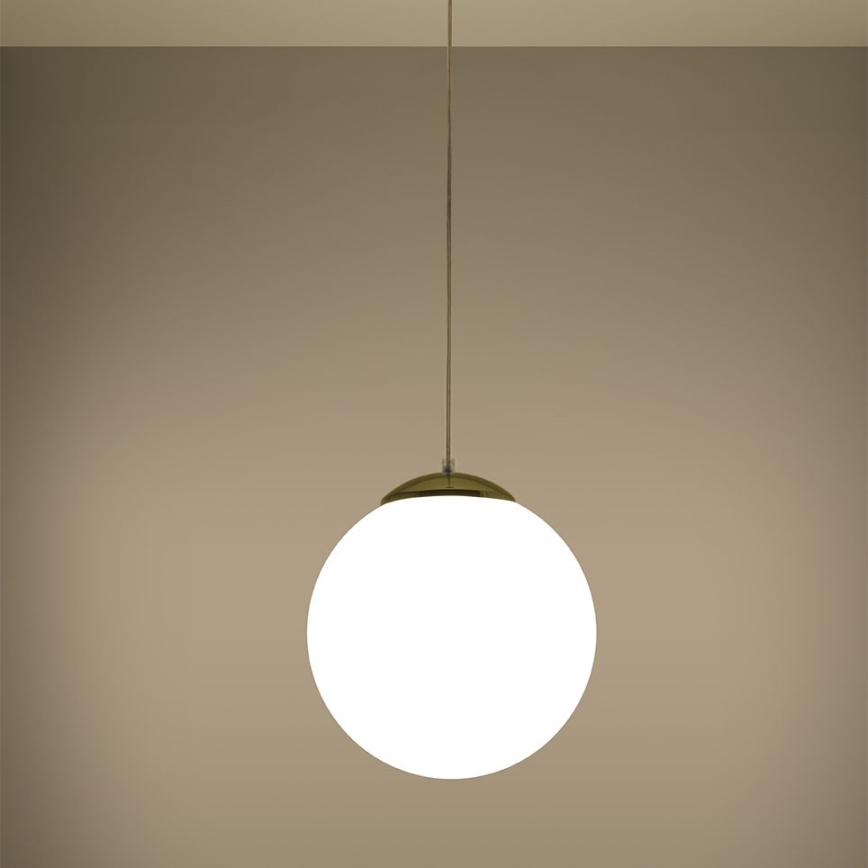 Lampa wisząca na przewodzie TOYA 1xE27/60W/230V śr. 30 cm biały/złoty