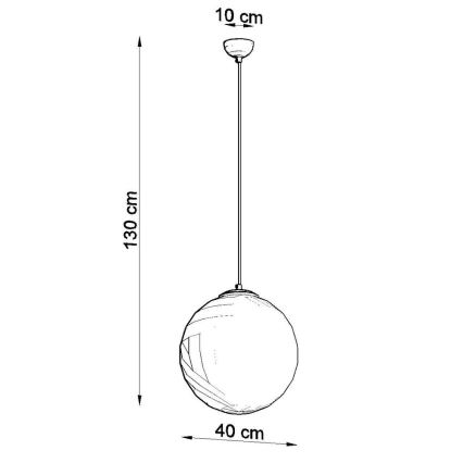 Żyrandol na lince TOYA 1xE27/60W/230V śr. 40 cm