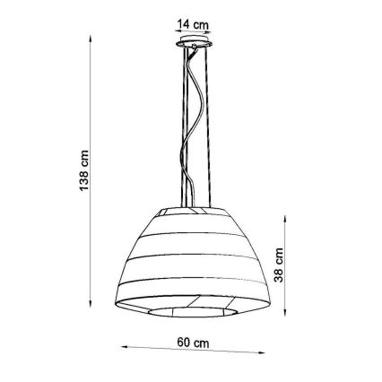 Żyrandol na lince BELLA 3xE27/60W/230V śr. 60 cm biały