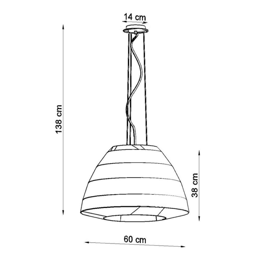 Żyrandol na lince BELLA 3xE27/60W/230V śr. 60 cm biały