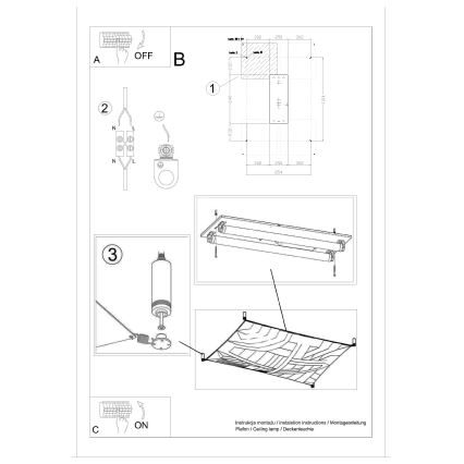 Oprawa sufitowa LED LUNA 2xG13/8,5W/230V 80x105 cm biała