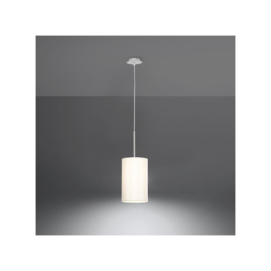 Żyrandol na lince OTTO 1xE27/60W/230V śr. 15 cm biały