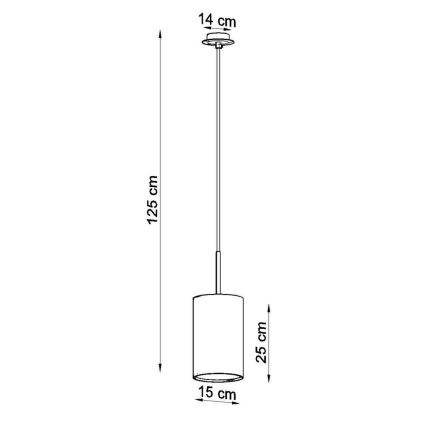 Żyrandol na lince OTTO 1xE27/60W/230V śr. 15 cm biały