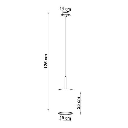 Żyrandol na lince OTTO 1xE27/60W/230V śr. 15 cm czarny