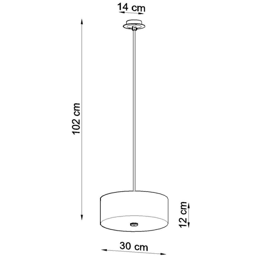Żyrandol na lince SKALA 3xE27/60W/230V śr. 30 cm czarny