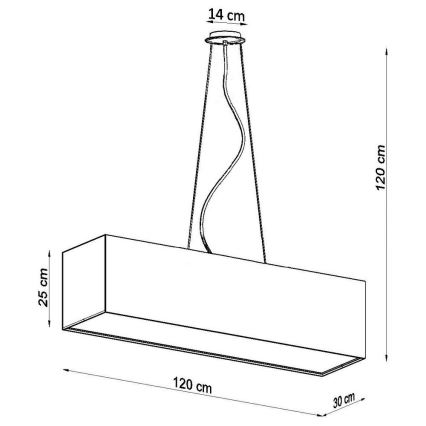 Zyrandol na lince SANTA 5xE27/60W/230V 120 cm biały