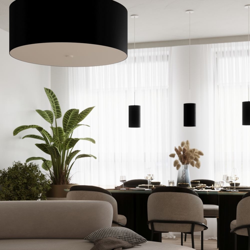 Plafon OTTO 6xE27/60W/230V śr. 70 cm czarny