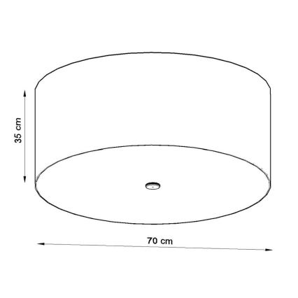 Plafon OTTO 6xE27/60W/230V śr. 70 cm czarny