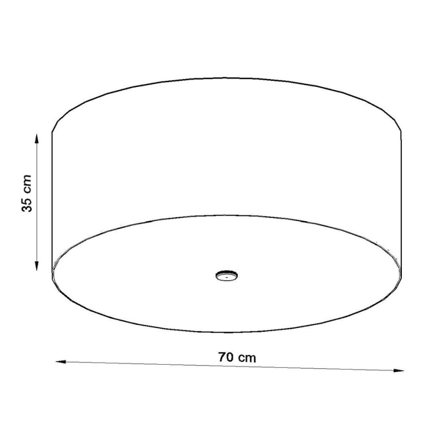 Plafon OTTO 6xE27/60W/230V śr. 70 cm czarny