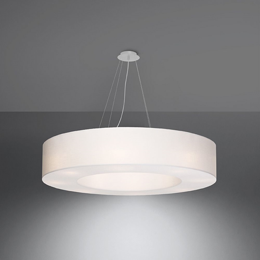 Żyrandol na lince SATURNO 8xE27/60W/230V śr. 90 cm biały