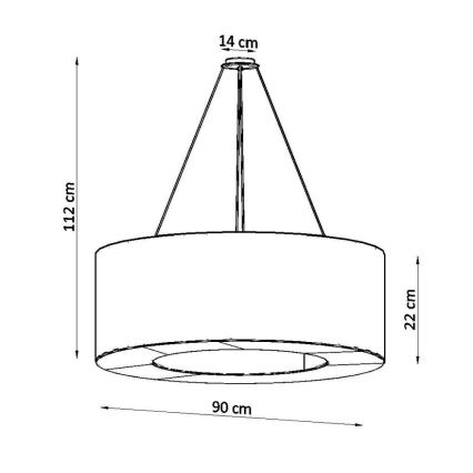 Żyrandol na lince SATURNO 8xE27/60W/230V śr. 90 cm biały