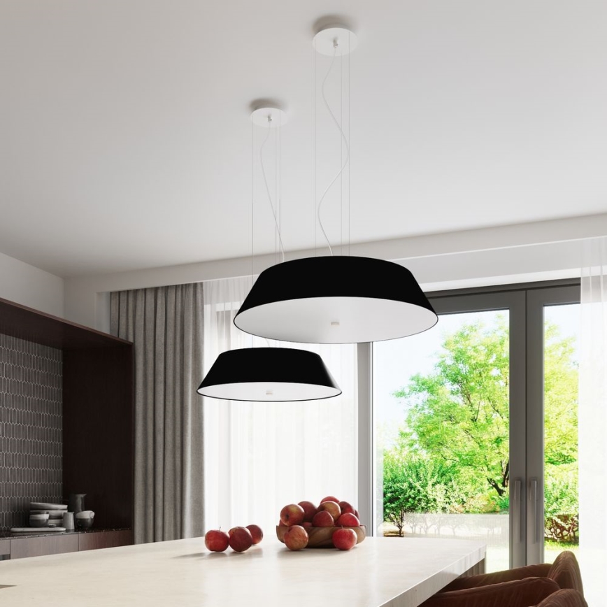 Żyrandol na lince VEGA 5xE27/60W/230V śr. 70 cm czarny