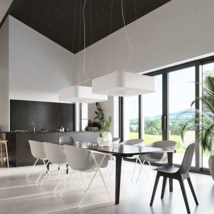 Żyrandol na lince LOKKO 8xE27/60W/230V 80 cm biały