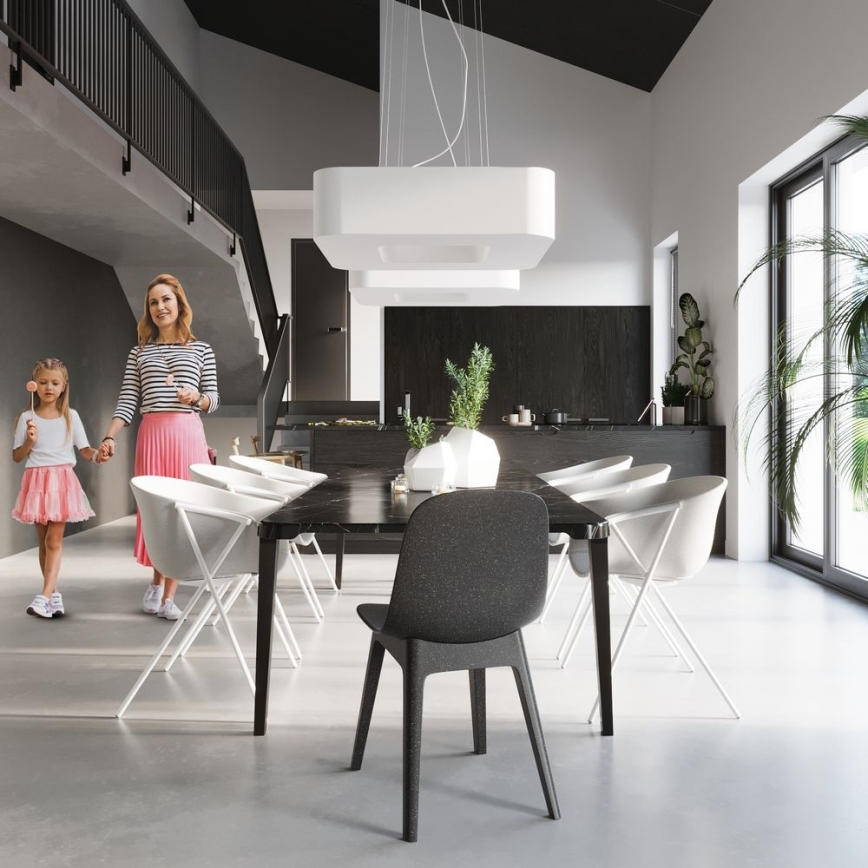 Żyrandol na lince LOKKO 8xE27/60W/230V 80 cm biały