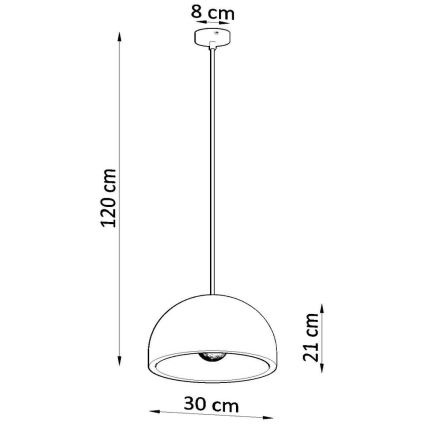 Lampa wisząca na przewodzie PABLITO 1xE27/60W/230V beton