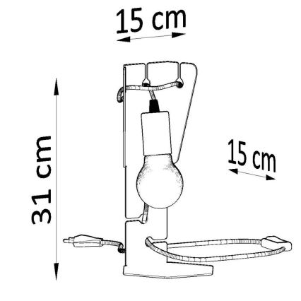 Lampa stołowa ARBY 1xE27/60W/230V czarna