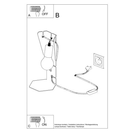 Lampa stołowa ARBY 1xE27/60W/230V czarna