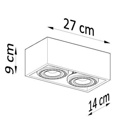 Lampa sufitowa QUATRO AR111 2xGU10/40W/230V beton