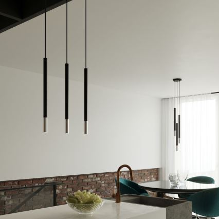 Żyrandol na lince MOSAIC 3xG9/12W/230V czarny/chrom błyszczący