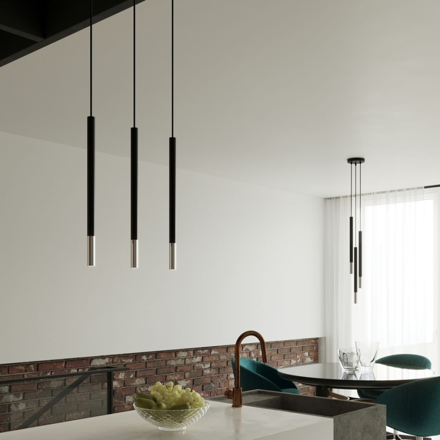 Żyrandol na lince MOSAIC 3xG9/12W/230V czarny/chrom błyszczący