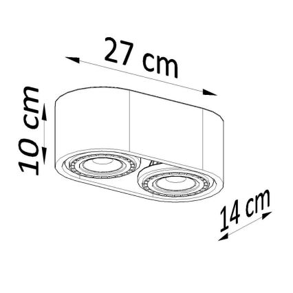 Lampa sufitowa BASIC AR111 2xGU10/40W/230V buk