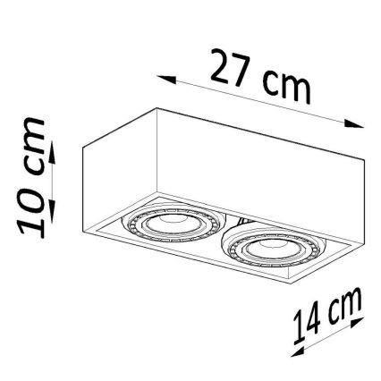 Lampa sufitowa QUATRO AR111 2xGU10/40W/230V buk