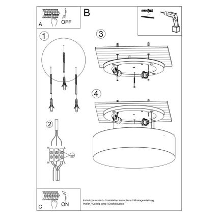 Lampa sufitowa ARENA 4xE27/60W/230V szara