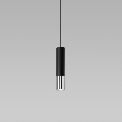 Żyrandol na lince LOOPEZ 1xGU10/10W/230V czarny/chrom błyszczący