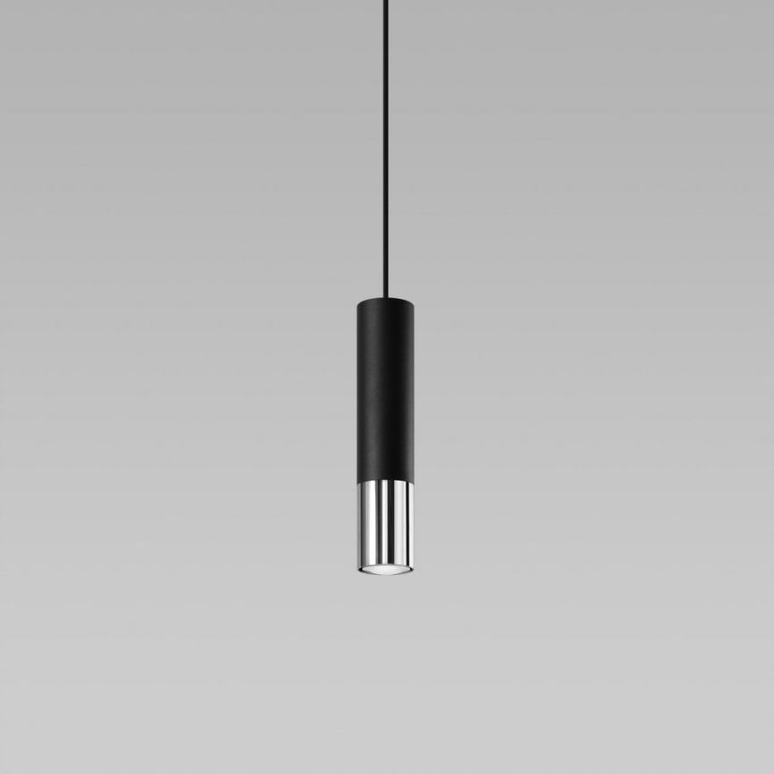 Żyrandol na lince LOOPEZ 1xGU10/10W/230V czarny/chrom błyszczący
