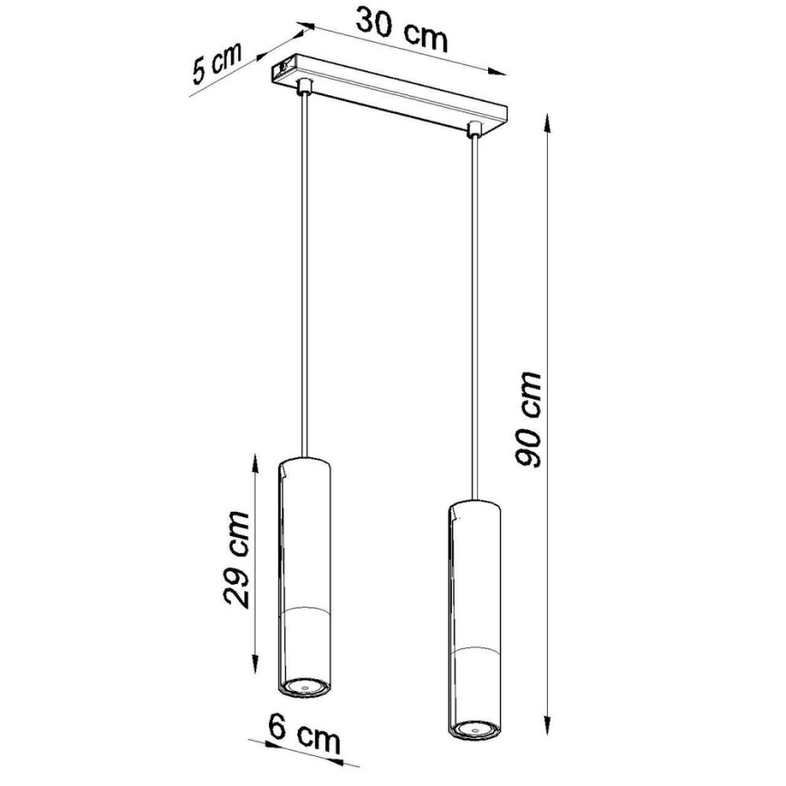 Żyrandol na lince LOOPEZ 2xGU10/10W/230V czarny/chrom błyszczący
