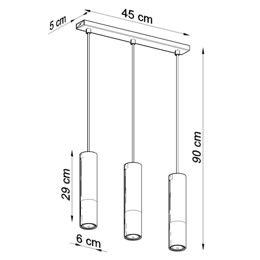 Żyrandol na lince LOOPEZ 3xGU10/10W/230V czarny/chrom błyszczący