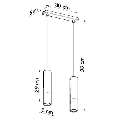 Żyrandol na lince LOOPEZ 2xGU10/10W/230V czarny/miedź