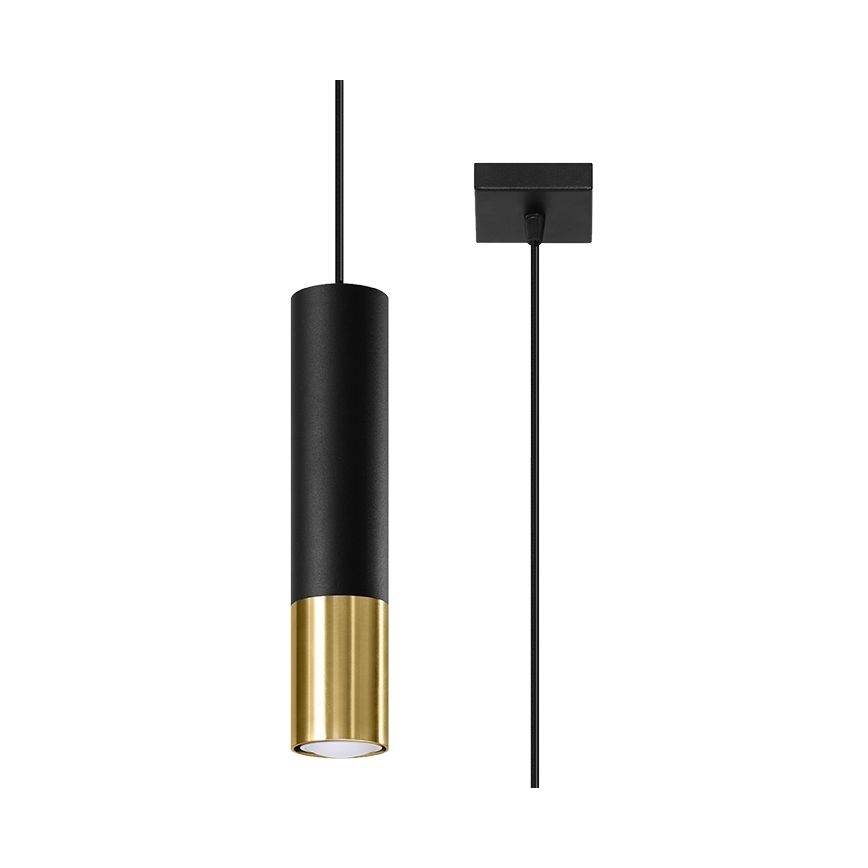 Żyrandol na lince LOOPEZ 1xGU10/40W/230V czarny/złoty