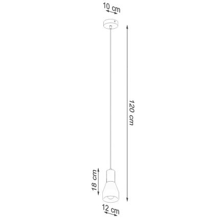 Żyrandol na lince QUBIC 1xE27/60W/230V beton/brzoza/buk